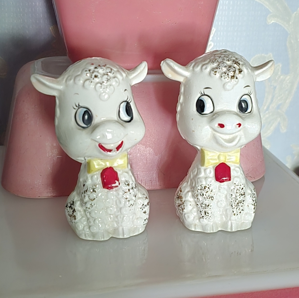 Vintage Lamb Salt and Pepper Shakers